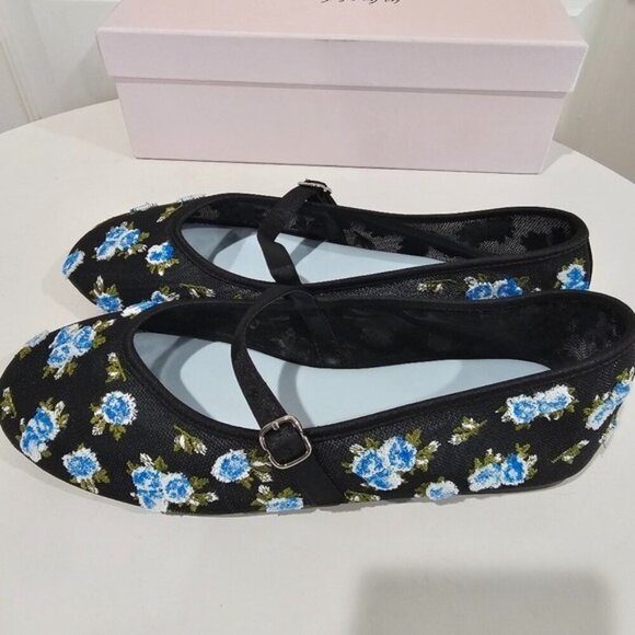 For Love & Lemons Evelyn Embroidered Ballet Flats - Picture 6 of 10
